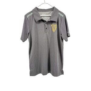 Guinness Mens Dry Fit Performance Polo Shirt Black White Pattern Harp Logo L